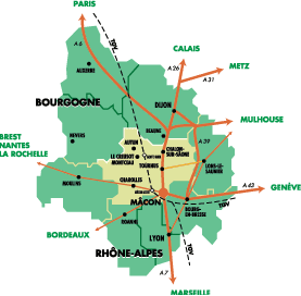 carte de Sane et Loire